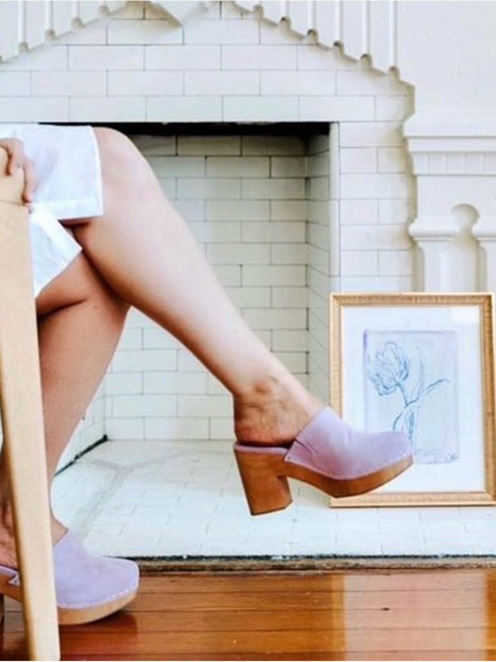 Charlotte Stone Suede Lilac Marlo Clog